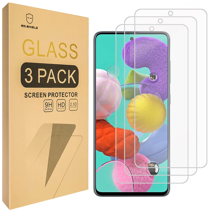 Mr Shield [3-Pack]-Mr.Shield Designed For Samsung Galaxy A51 / Galaxy A53 5G / Galaxy A52/A52 5G [Tempered Glass] [Japan Glass with 9H Hardness] Screen Protector with Lifetime Replacement - Image 1